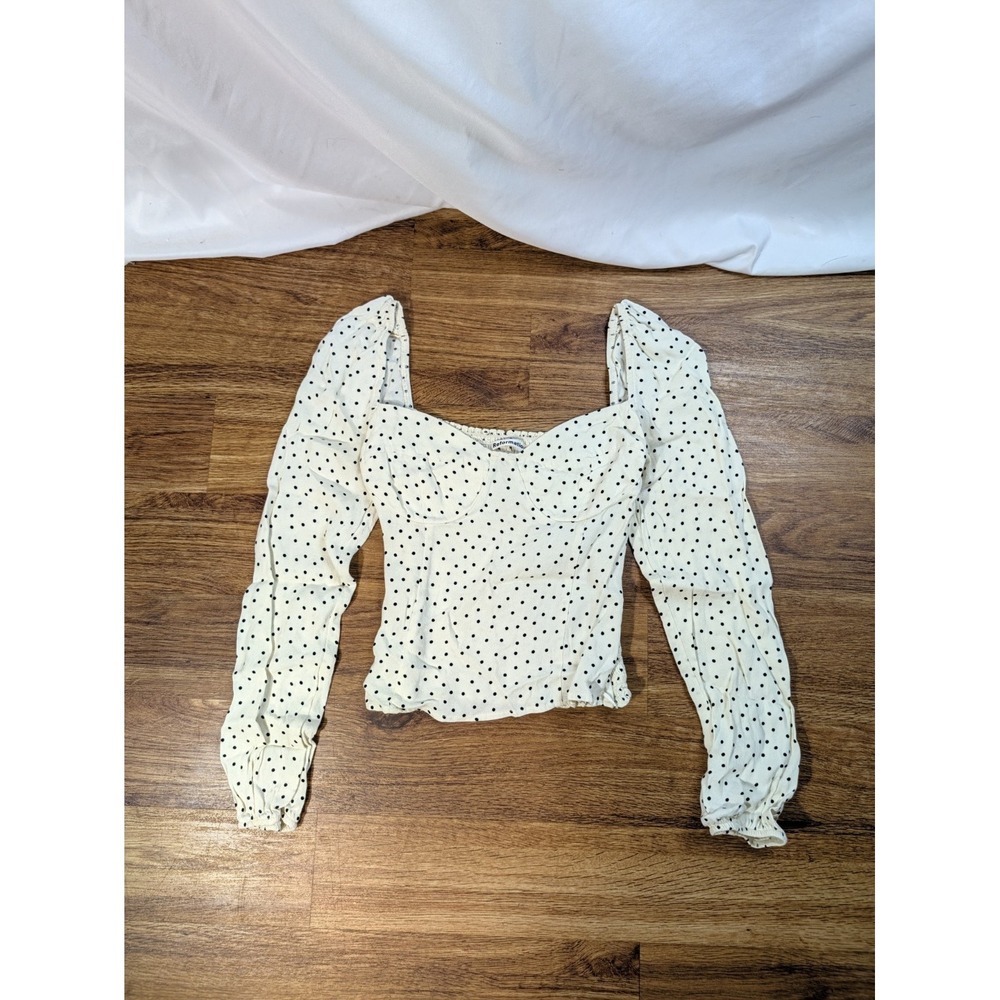 reformation reign polka dot top Ivory Size 0 Smocked